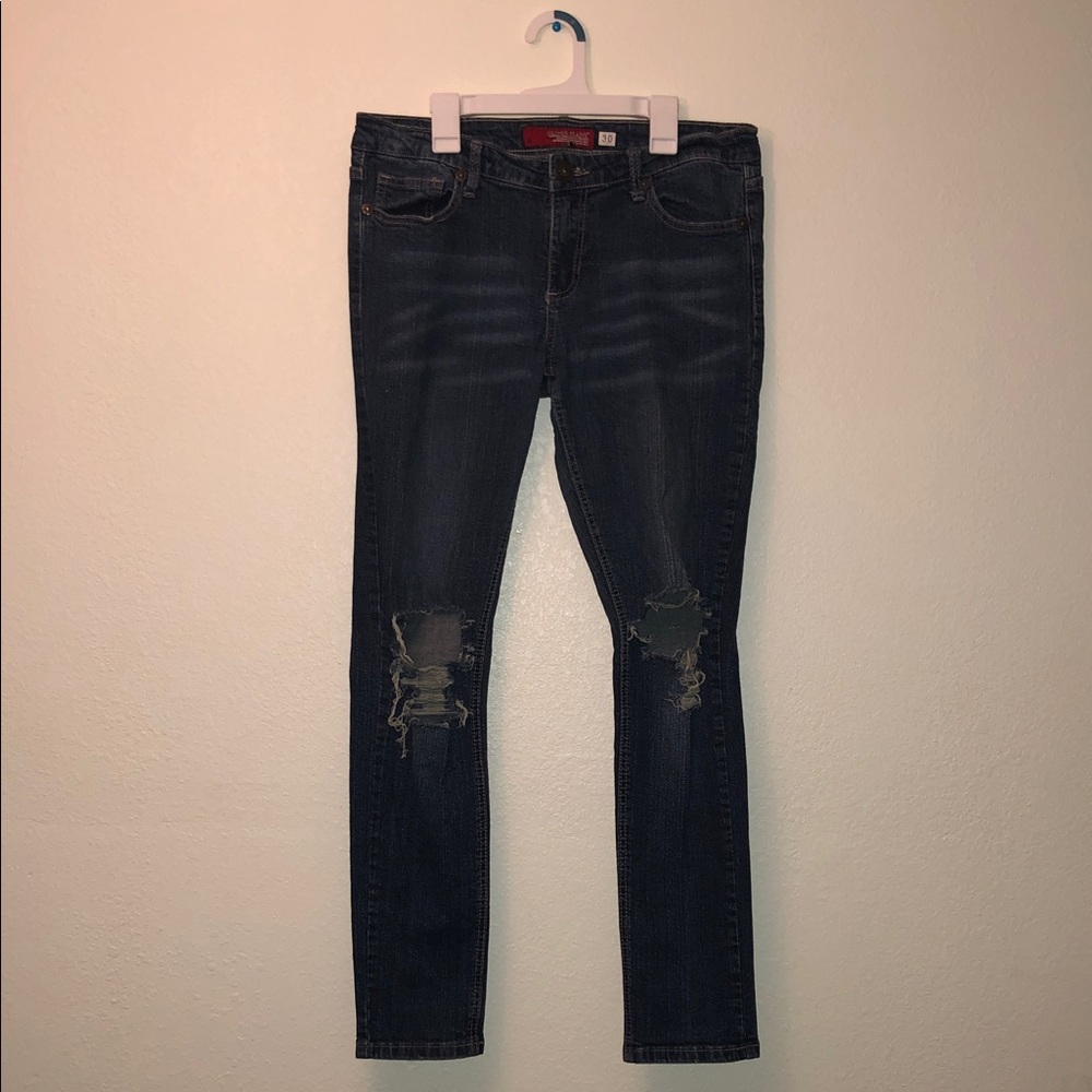 Guess Dark Blue Distressed Skinny Jeans